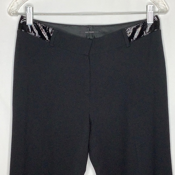 Elie Tahari Lightweight Wool Blend Trouser Pants With Patent Leather Trim Size 4 - Picture 11 of 15